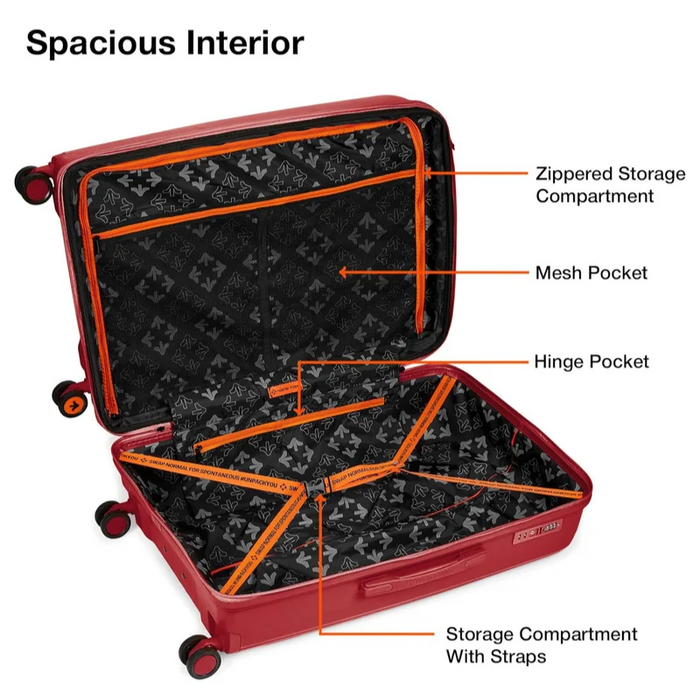 Nasher Miles Antwerp TSA Lock & Expander Hard-Sided Polypropylene Set of 3 Maroon Small, Medium & Large Trolley Bags (55, 65 & 75 Cm)