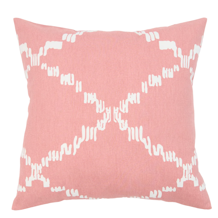 Pillowcase with Geometric Crisscross Pattern Pink