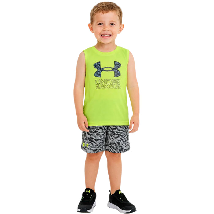 Under Armour - Sleeveless Lime Surge Shirt with Dotted Short