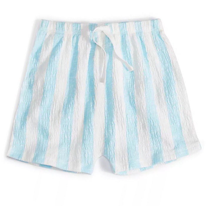 First Impressions - Baby Boys Rugby Stripe Shorts Oasis Blue (3M-6M)