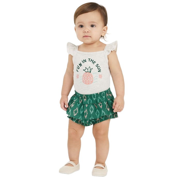 Carters - Baby Girls 2-Pc. Cap Sleeves Bodysuit and Short (12M)