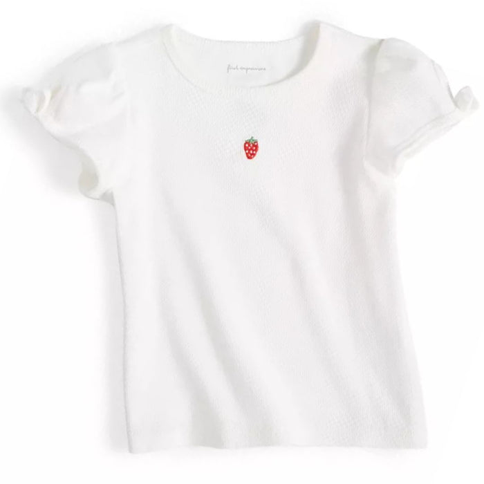 First Impressions - Baby Girls Strawberry Sugar T-Shirt Angel White (24M)