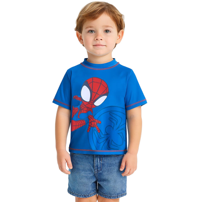 Marvel - Little Boys Spiderman Pullover Short Sleeve Rash Guard UPF 50+ (4)