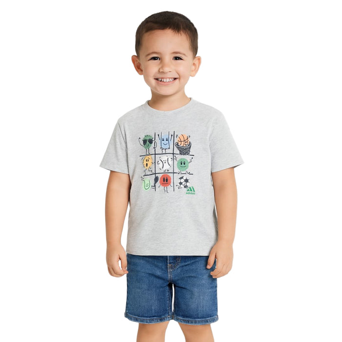 Adidas - Toddler Boys Graphic T-Shirt Grey Heather