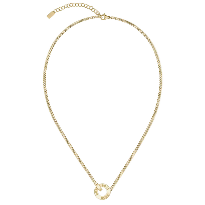 Boss Women's Ionic Plated Thin Gold Steel & Crystal Necklace - 1580537