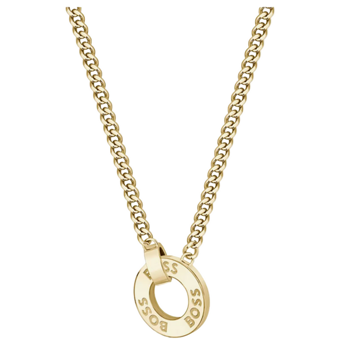 Boss Women's Ionic Plated Thin Gold Steel & Crystal Necklace - 1580537