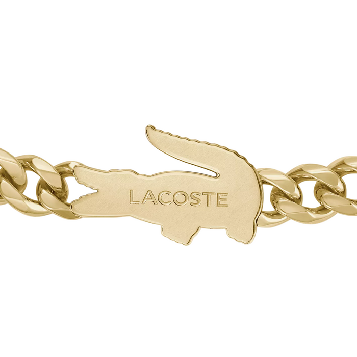 Lacoste Men's Ionic Plated Thin Gold Steel Bracelet - 2040227