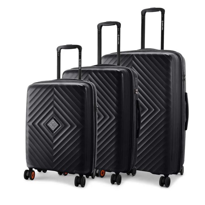 Nasher Miles Antwerp TSA Lock & Expander Hard-Sided Polypropylene Set of 3 Black Small, Medium & Large Trolley Bags (55, 65 & 75 Cm)