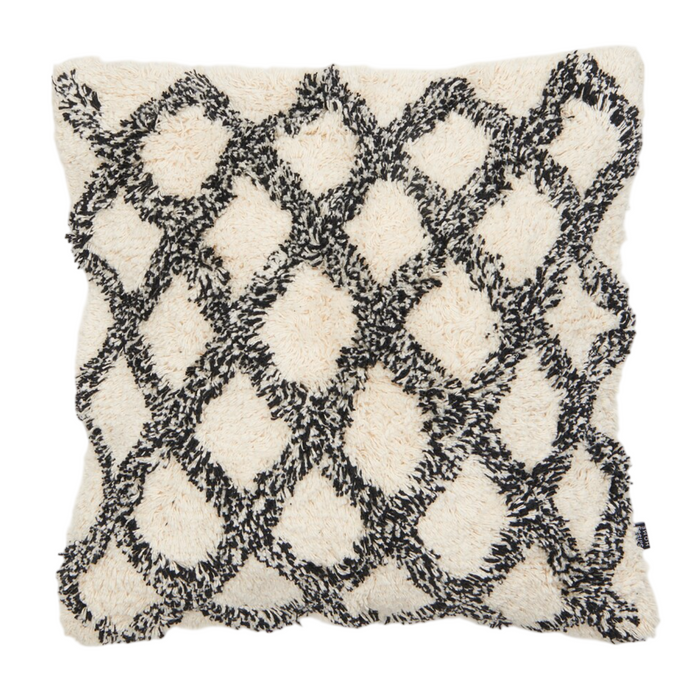 Textured Fabric Pillowcase with Shag Diamond Pattern