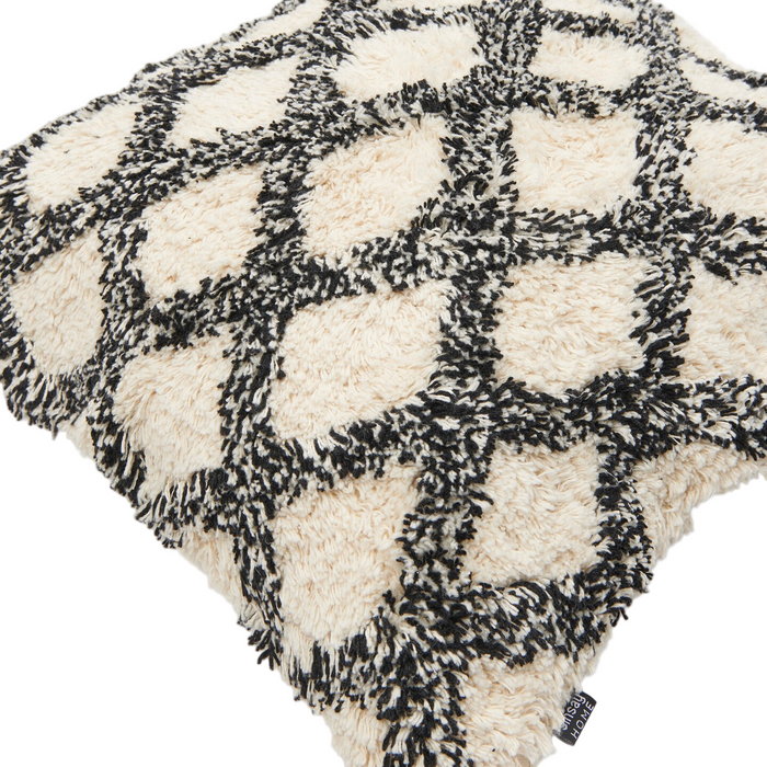 Textured Fabric Pillowcase with Shag Diamond Pattern