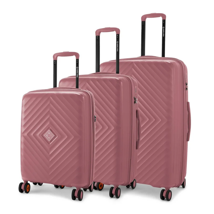 Nasher Miles Antwerp TSA Lock & Expander Hard-Sided Polypropylene Set of 3 Bubblegum Pink Small, Medium & Large Trolley Bags (55, 65 & 75 Cm)