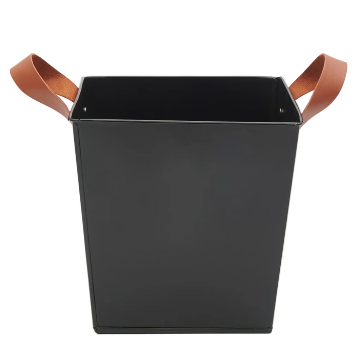 Steel Plant Pot with Leather Handle