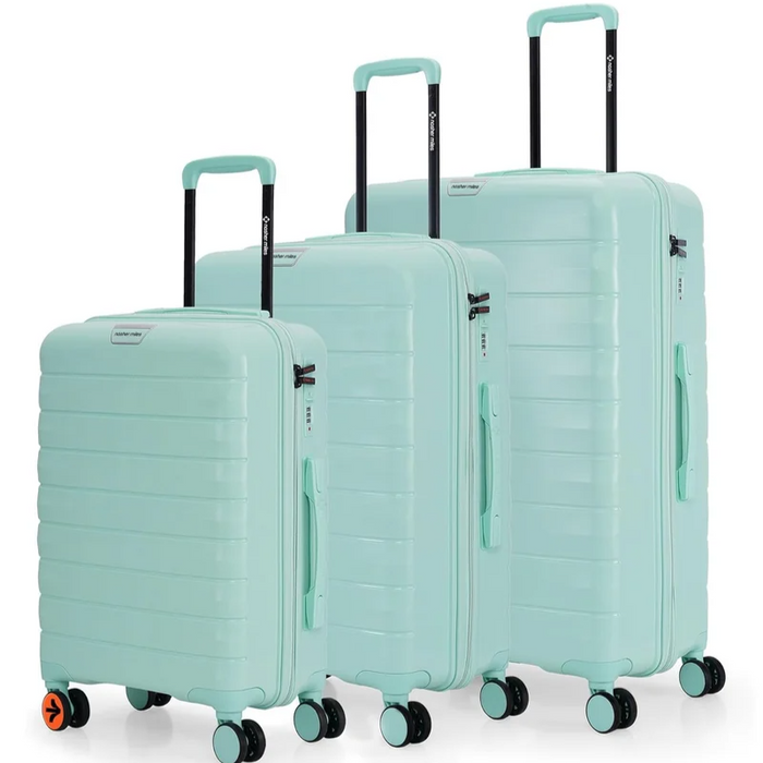Nasher Miles Vienna Hard-Sided Polypropylene Luggage Set of 3 Cool Mint Trolley Bags (55, 65 & 75 cm) Small, Medium & Large