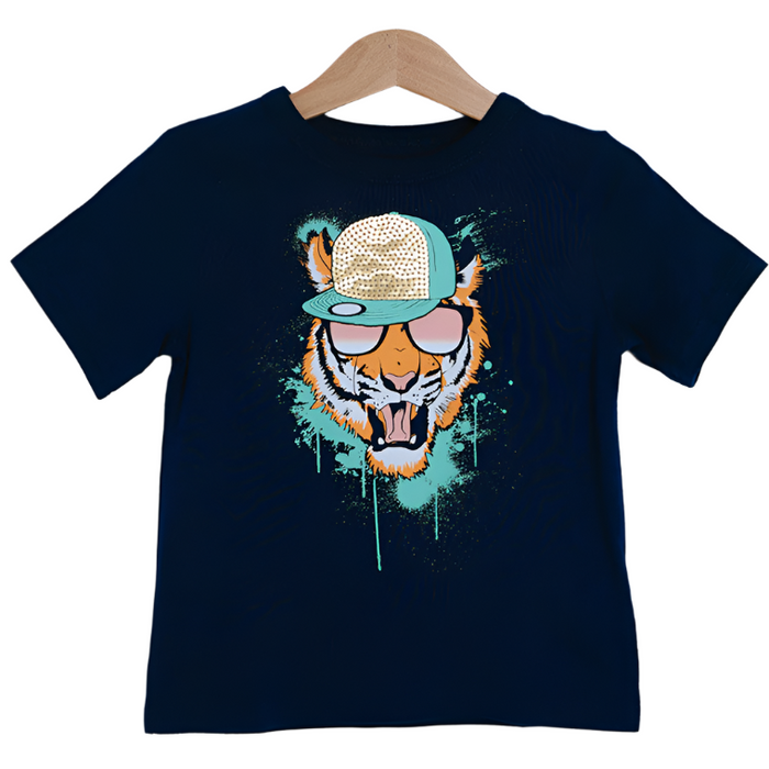 The Children's Place - Toddler Boys Short Sleeve HipHop Tiger Graphic (9M-12M)