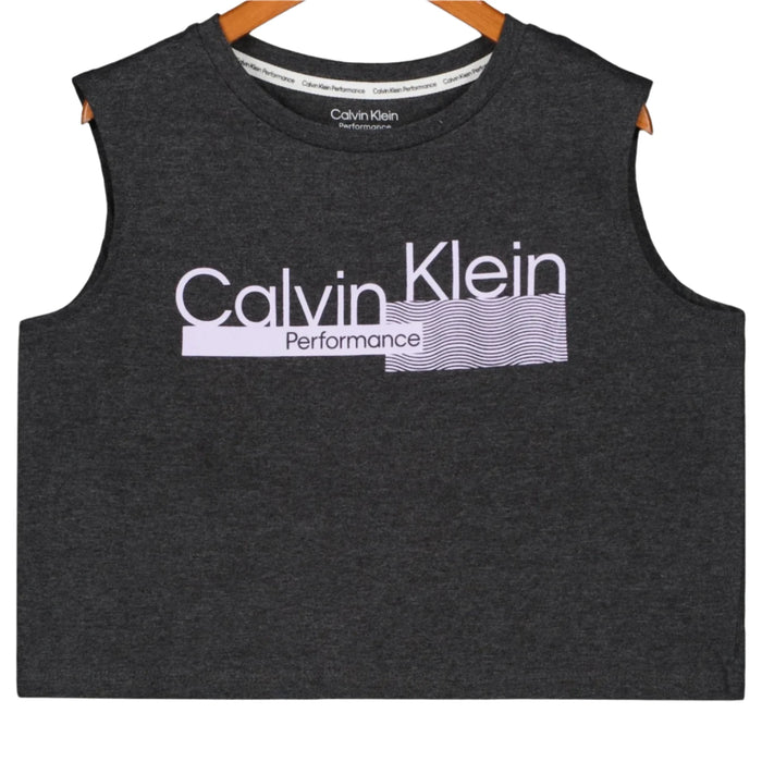 Calvin Klein Performance - Big Girls' Dark Charcoal Heather Top