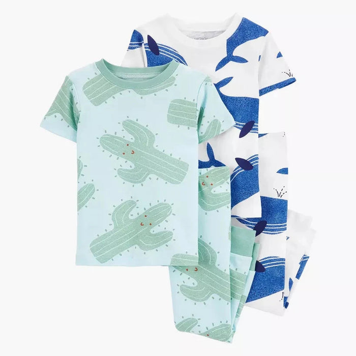 Carter's Cactus and Whale Pyjama and T-shirt Set (Set of 4)