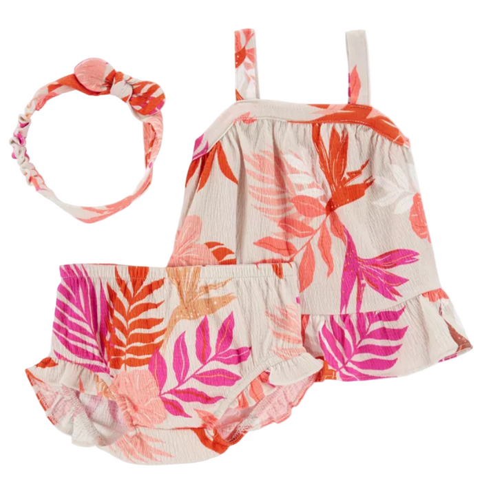 Carters - Baby Girls Floral Sleeveless Top, Shorts and Headband (Newborn)