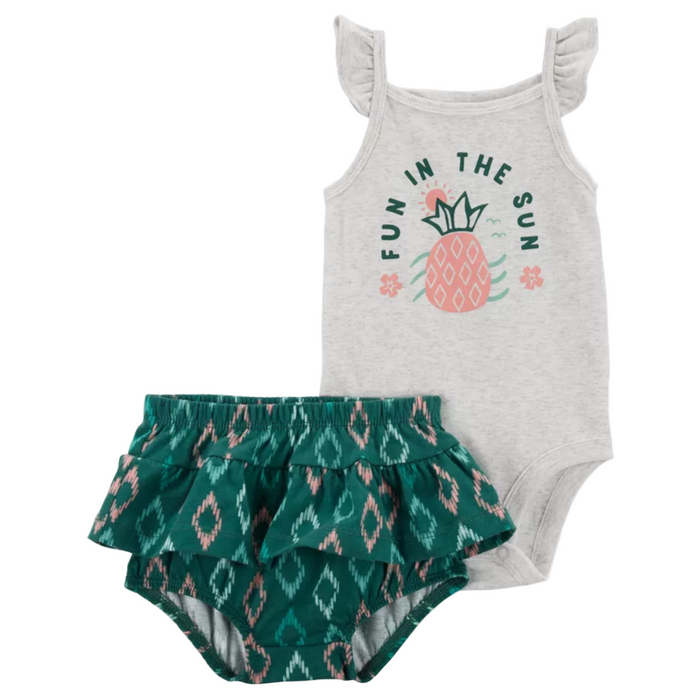 Carters - Baby Girls 2-Pc. Cap Sleeves Bodysuit and Short (12M)