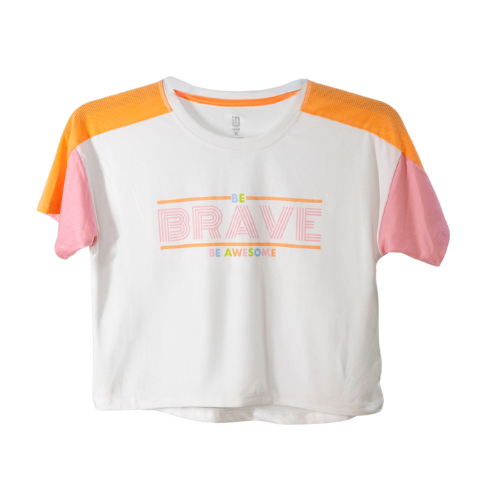 ID Ideology - Big Girls Be Brave Cropped Shirt Bright White Medium (10-12)