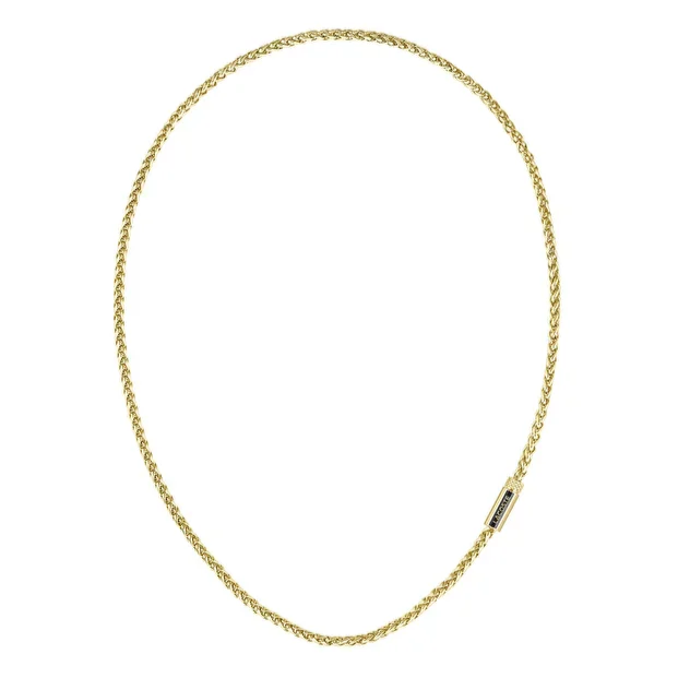 Lacoste Men's Ionic Plated Thin Gold Steel Necklace - 2040341