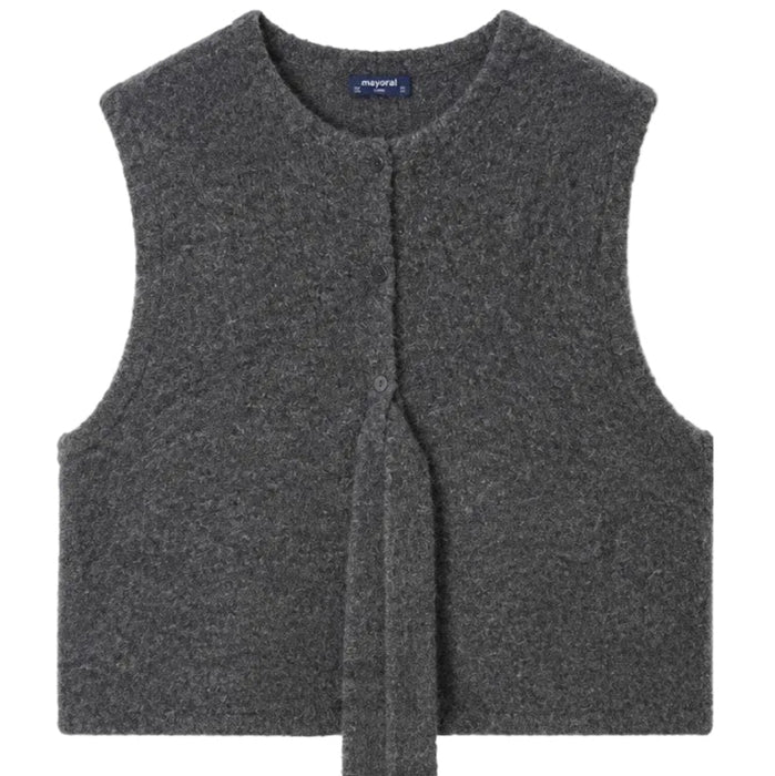 Mayoral - Big Girls Sleeveless Cardigan Grey