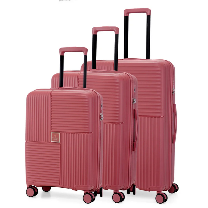 Nasher Miles Singapore Hard-Sided Polypropylene Luggage Set of 3 Rose Gold Trolley Bags (55, 65 & 75 cm)