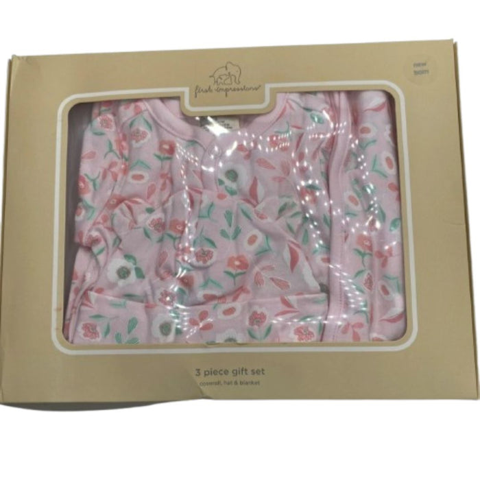 First Impressions - Baby Boys or Girls 3-Pc Gift Set Pink Floral
