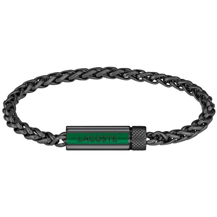 Lacoste Men's Ionic Plated Black Steel Bracelet - 2040339
