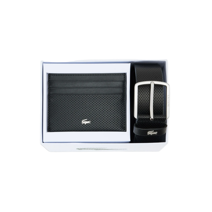 Lacoste - Leather Belt/Card Holder Gift Set