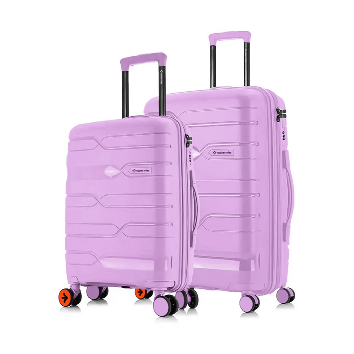Nasher Miles Paris Hard-Sided Polypropylene Luggage Set of 2 Purple Trolley Bags (65 & 75 Cm) Medium & Large