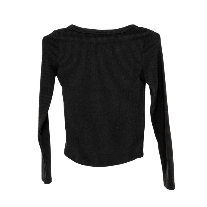 Epic Threads - Big Girls Ribbed-Knit Long Sleeves Deep Black Medium (10-12)