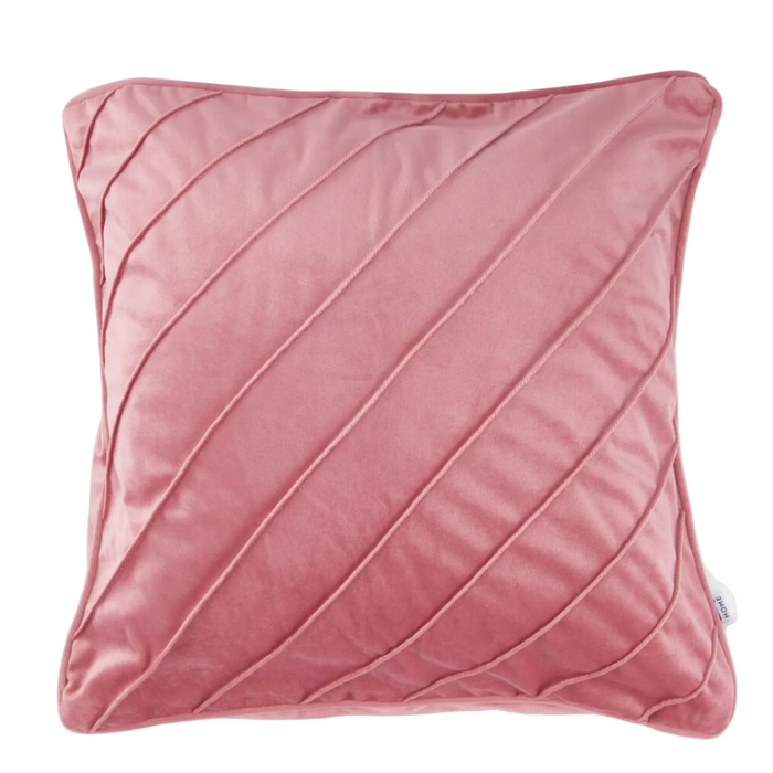 Pink Velvet Diagonal Pleated Design Pillowcase