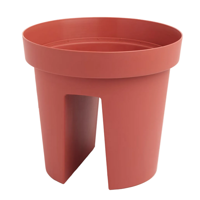 Balustrade Flower Plastic Pot Brown