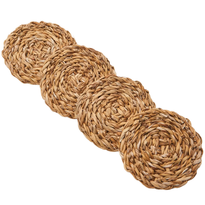 4-Pcs Set Natural Rattan Coaster