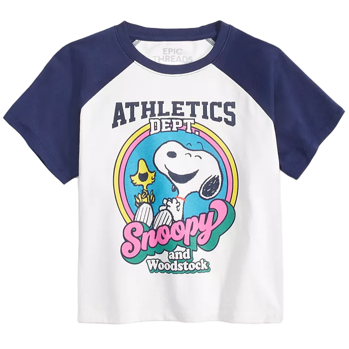 Epic Threads - Big Girls Snoopy Graphic T-Shirt Snowfall White Large (14-16)