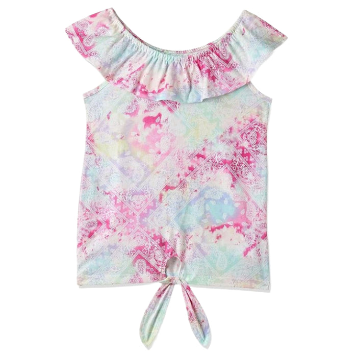 The Children's Place - Big Girls Baby Pink Print Ruffle Top