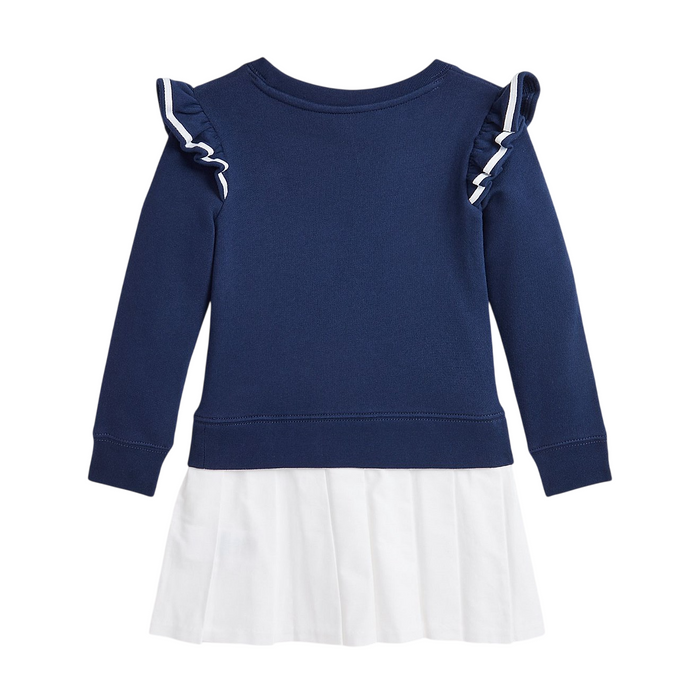 Polo Ralph Lauren Little Girls Woven-Skirt Terry Dress