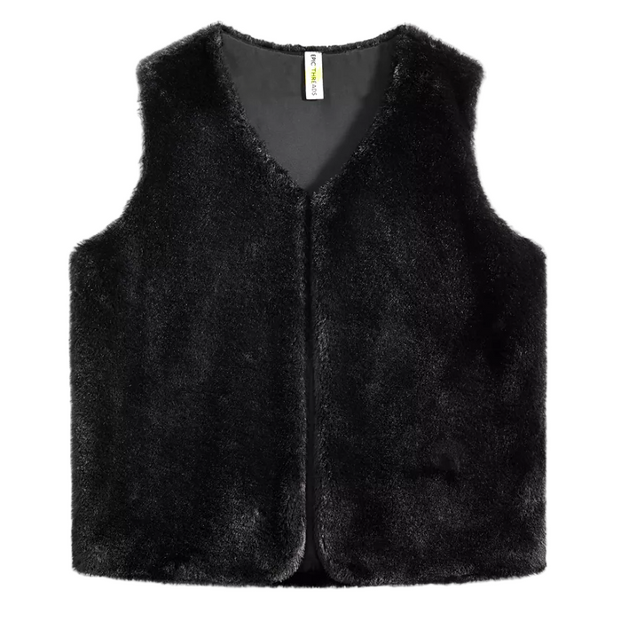 Epic Threads - Toddler Girls Solid Faux-Fur Vest Deep Black (3)