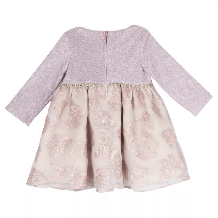 Rare Editions - Lurex Bodice and an Organza Skirt with Embroidered Butterfly Details