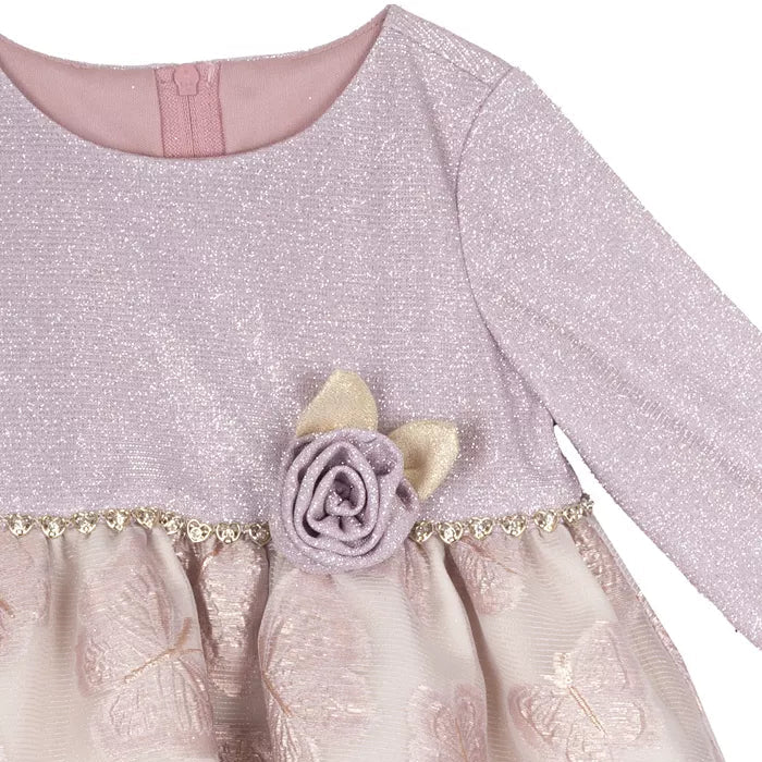 Rare Editions - Lurex Bodice and an Organza Skirt with Embroidered Butterfly Details