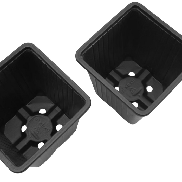 8-Pcs Plastic Gardening Planting Pot Black
