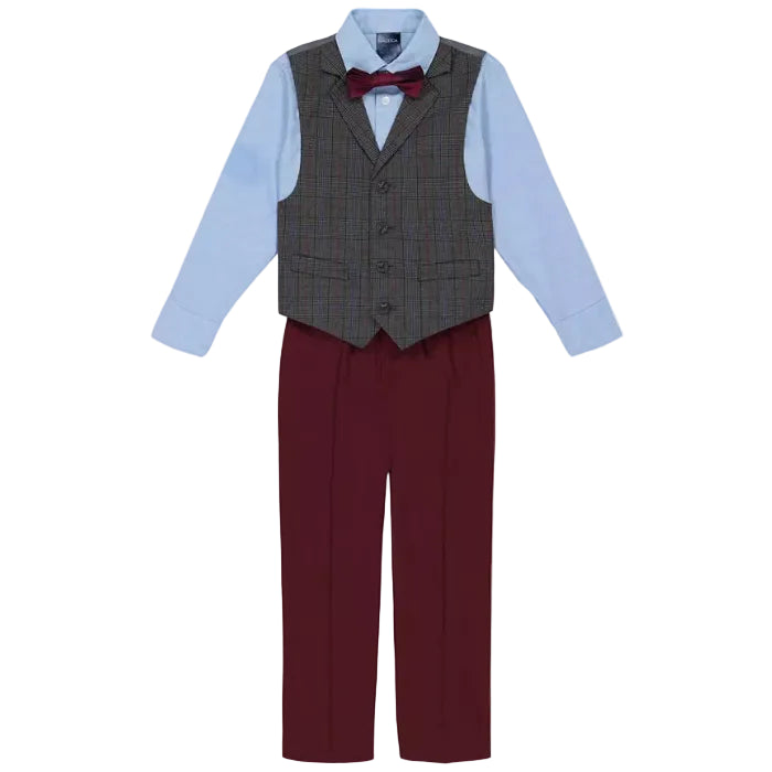 Nautica - Deco Plaid Duo Vest, 4 Piece Set