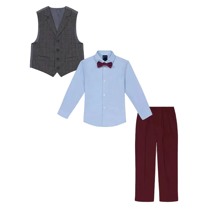 Nautica - Deco Plaid Duo Vest, 4 Piece Set