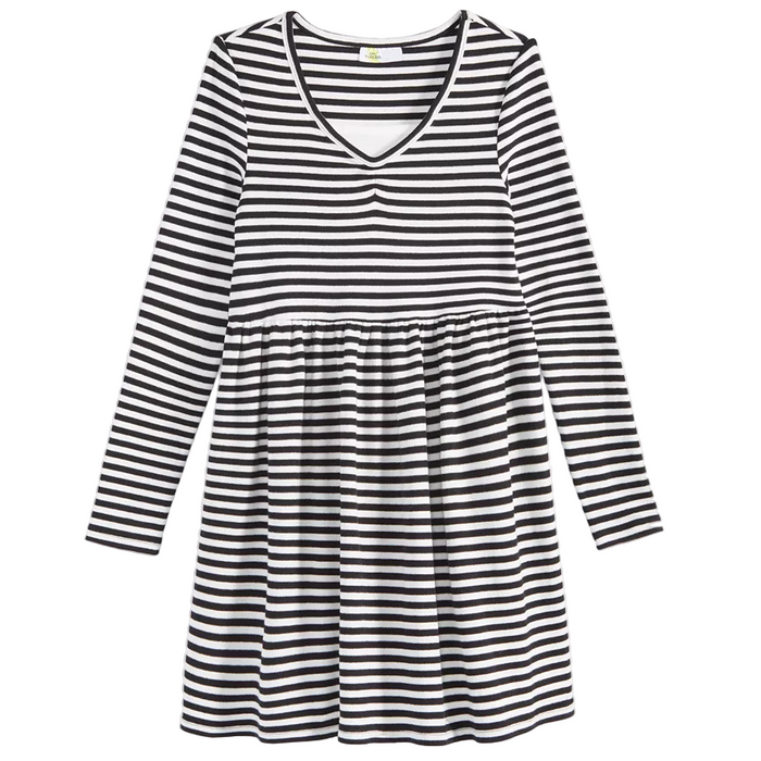 Epic Threads - Big Girls Long-Sleeve Chill Striped Dress Deep Black