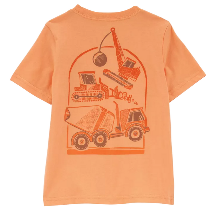 Carters - Baby Boys 2-Pc. Construction T-Shirt and Short Orange (3M)