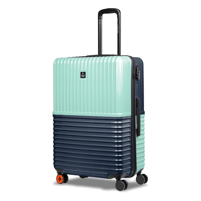 Nasher Miles Istanbul Hard-Sided ABS and PC Check-in Luggage Teal Dark Blue 24 inch |65cm Medium Trolley Bag