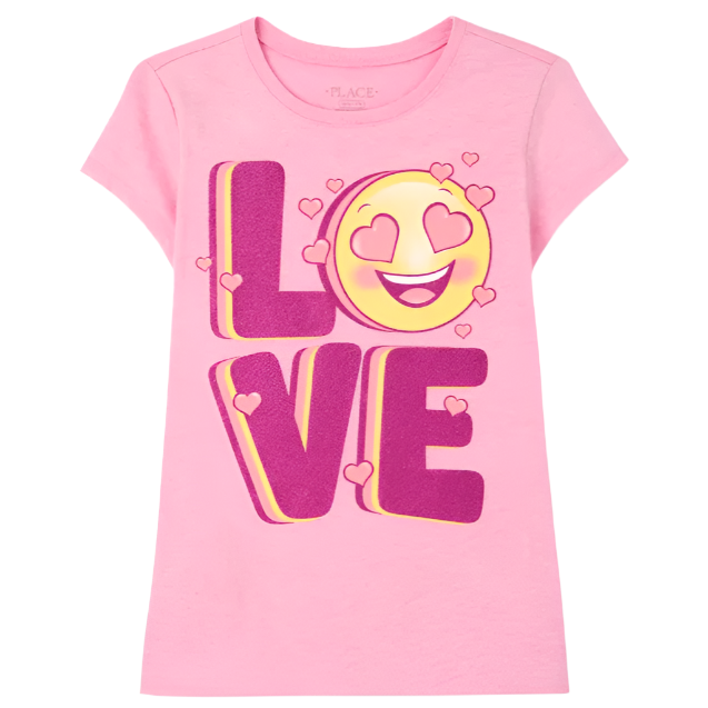 The Children's Place - Big Girls Short Sleeve Love Graphic (Extra Large)