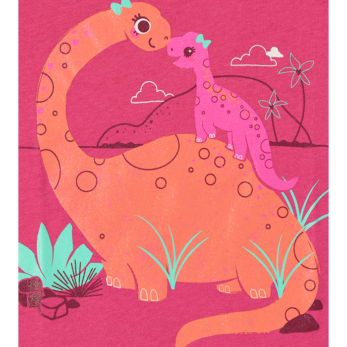 The Children's Place - Toddler Girls Short Sleeve T-Shirt Dino Graphic (12M-18M)