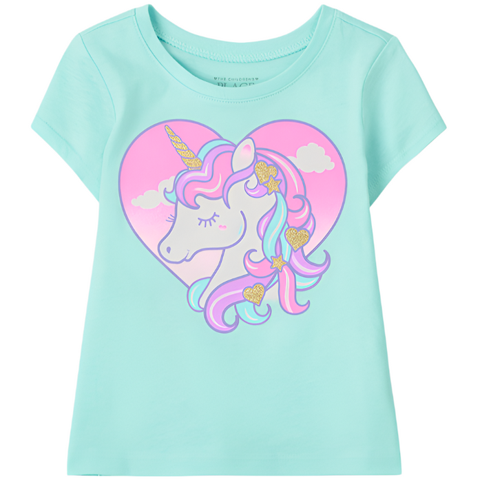 The Children's Place - Toddler Girls Short Sleeve Unicorn Graphic T-Shirt