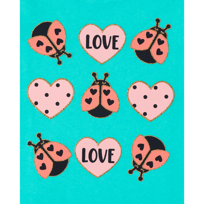 The Children's Place - Toddler Girls Short Sleeve Beetle Love Graphic